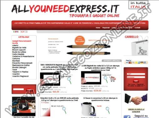 Allyouneedexpress.it - Tipografia e Gadget Online